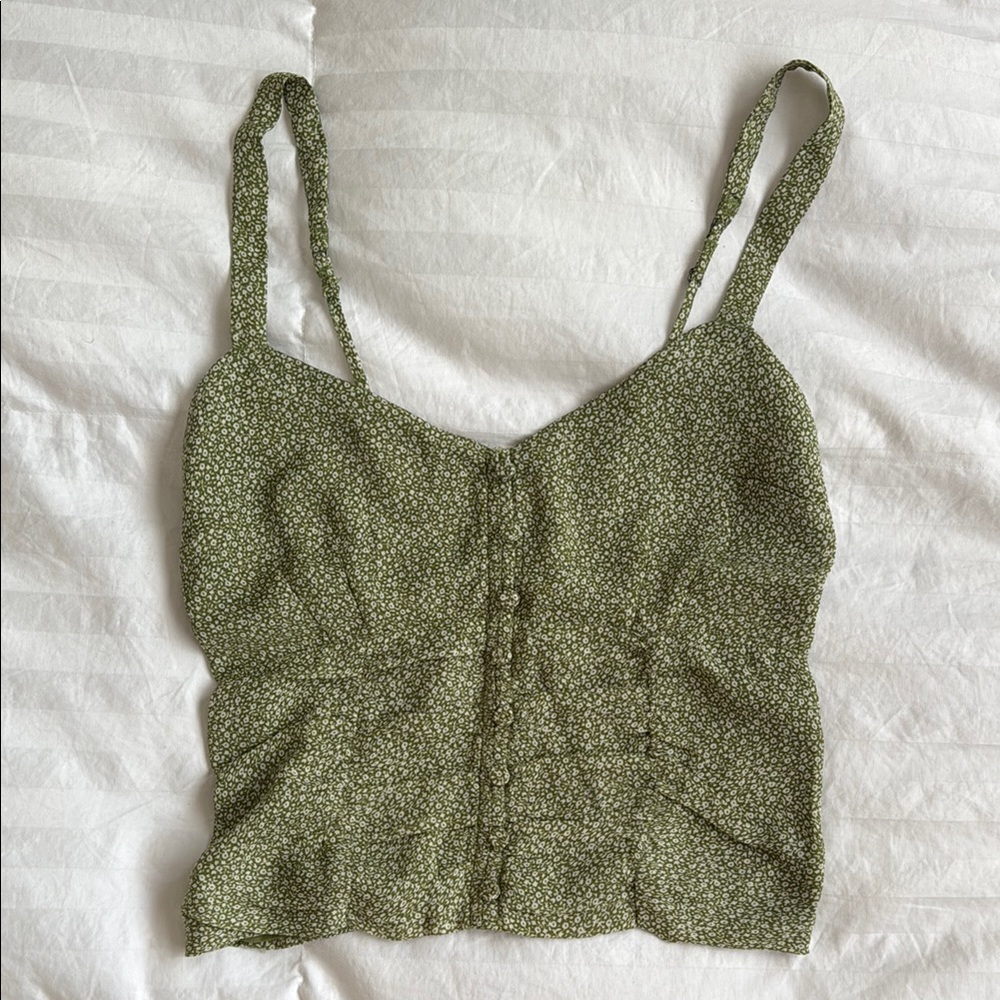 Abercrombie & Fitch Green Floral Camisole